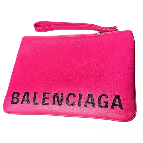 Balenciaga NWT Pink Cash Handle Pouch Wristlet - Picture 1 of 12